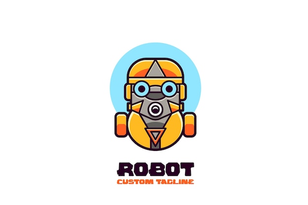 Vetor grátis logotipo da mascote do crânio do robô