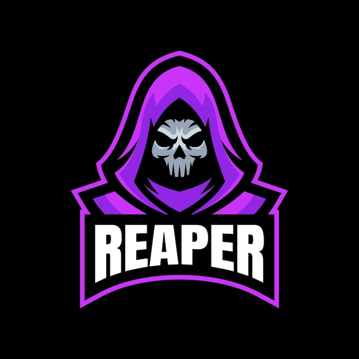 Vetor grátis logotipo da mascote reaper skull