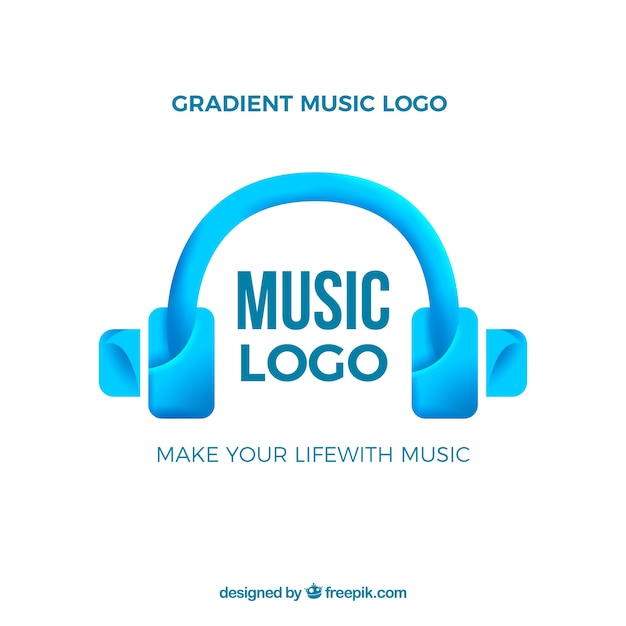 Vetor grátis logotipo da música com estilo gradiente