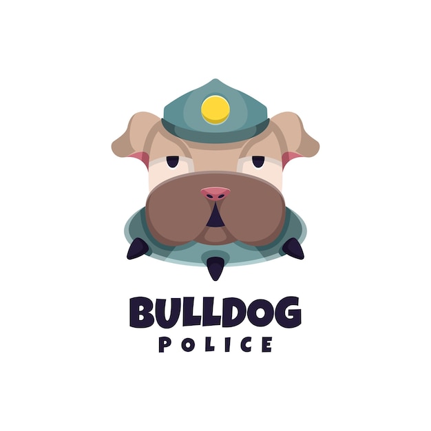 Logotipo da polícia bulldog Vetor Premium