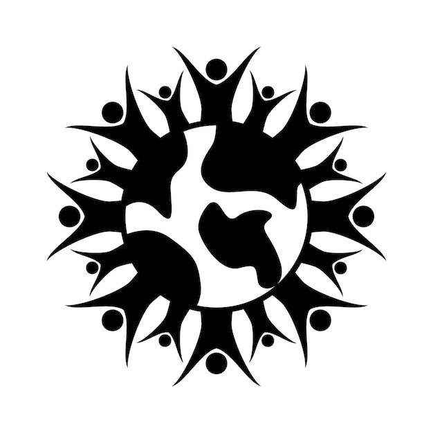 Vetor grátis logotipo da população humana na terra