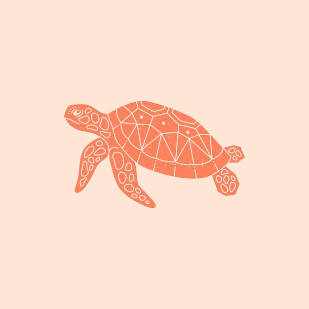 Logotipo Da Tartaruga Marinha Em Um Estilo Simples Minimalista Moderno Icone De Animal Marinho Vetorial Para Site Poster Impressao De Camiseta Tatuagem Postagem Em Midia Social E Historias Vetor Premium