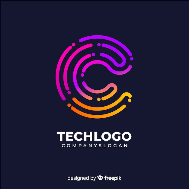 Vetor grátis logotipo da tecnologia gradiente