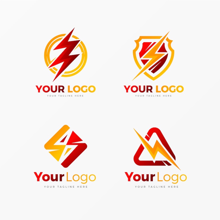 Vetor grátis logotipo da tempestade em gradiente colorido