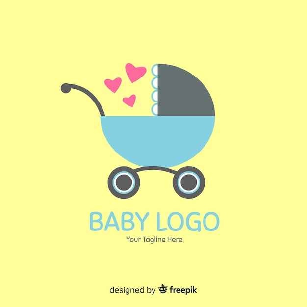 Vetor grátis logotipo de bebê liso