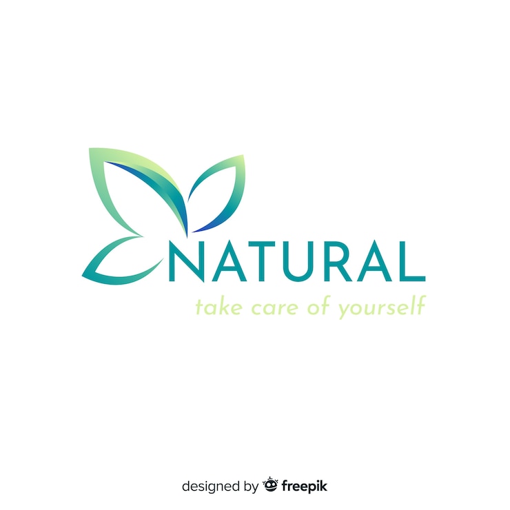 Vetor grátis logotipo de conceito de natureza gradiente plana
