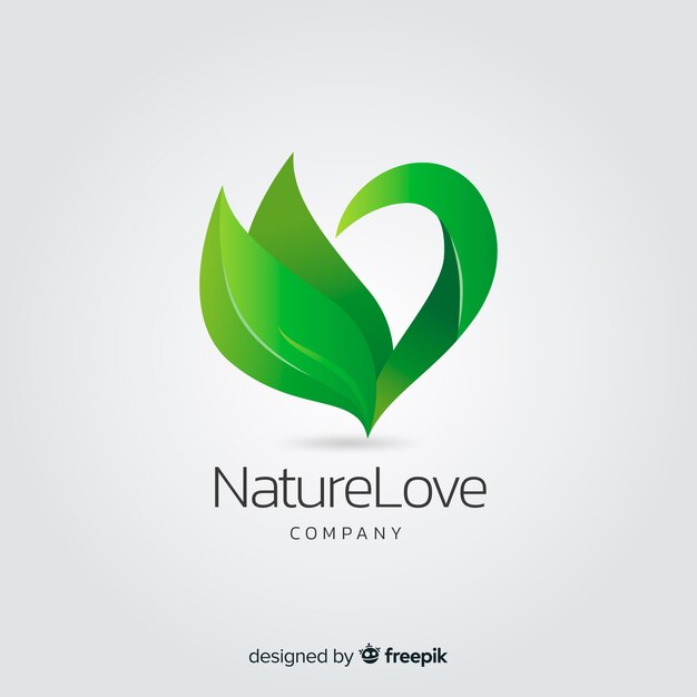 Logotipo de conceito de natureza gradiente plana