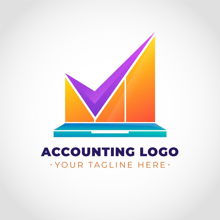 Vetor grátis logotipo de contabilidade de gradiente com slogan