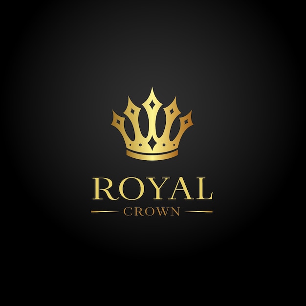 Vetor grátis logotipo de coroa de ouro em gradiente