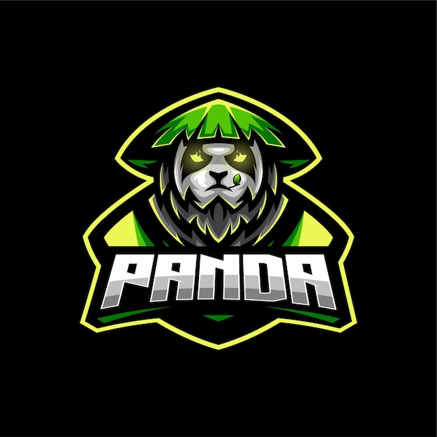 Logotipo de design de ilustração de mascote esport panda