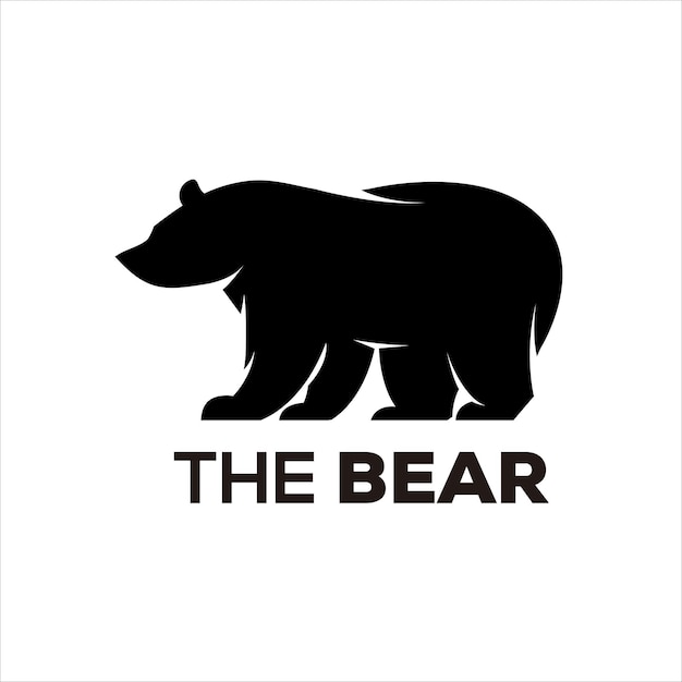 Logotipo de design de ilustração de silhueta de urso