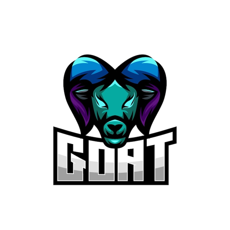 Vetor grátis logotipo de design de mascote de esportes de cabra