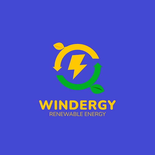 Vetor grátis logotipo de energia renovável de design plano