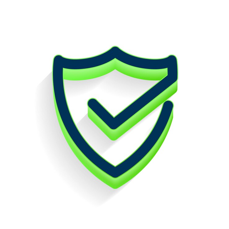 Vetor grátis logotipo de escudo de barreira de estilo 3d para maximizar sua segurança digital