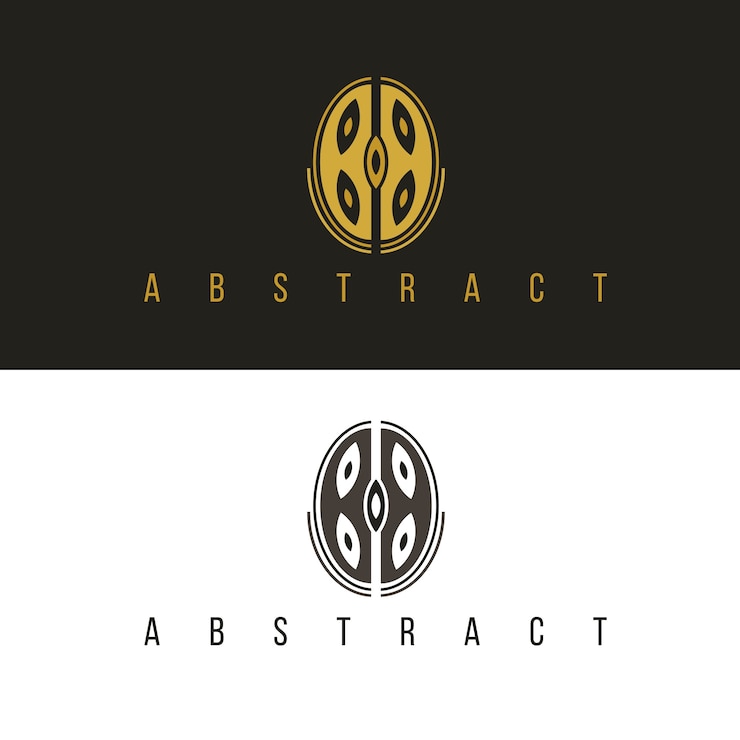 Vetor grátis logotipo de forma abstrata em duas versões