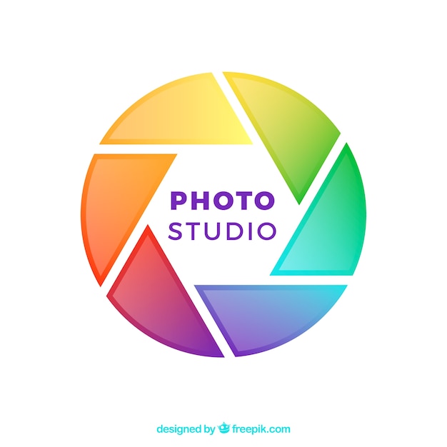 Logotipo de fotografia de diafragma em cores
