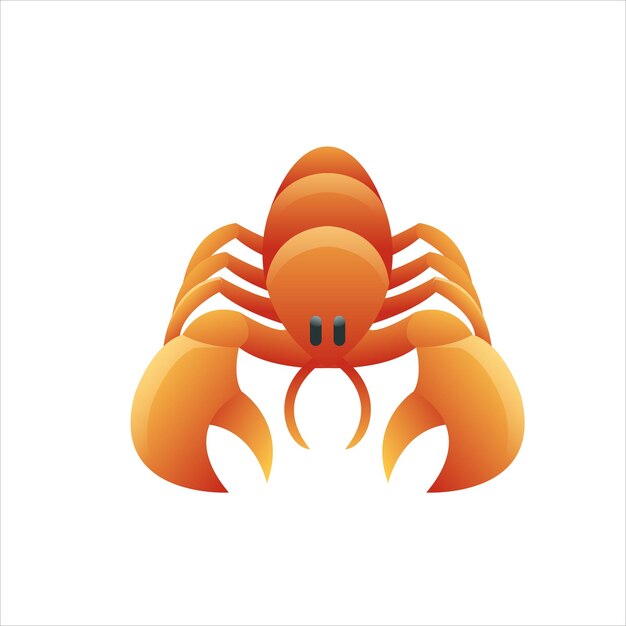 Vetor grátis logotipo de ilustração de design colorido gradiente de lagosta