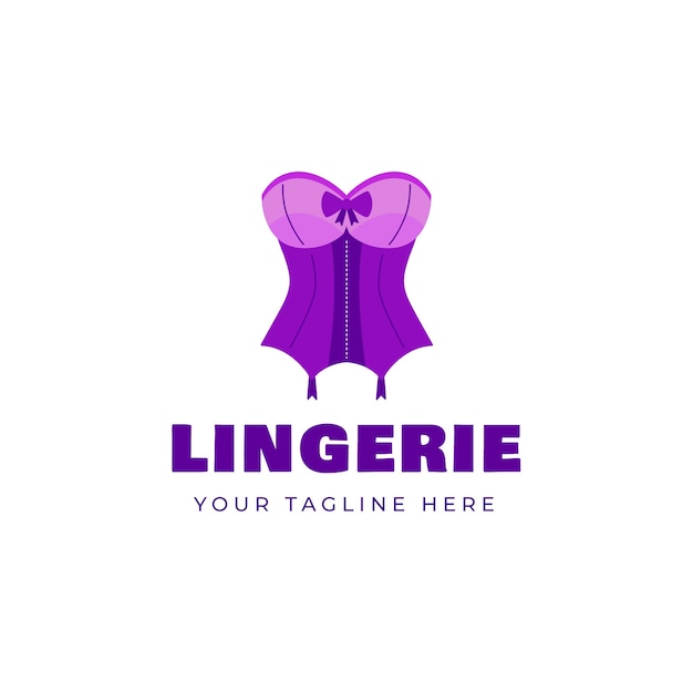 Vetor grátis logotipo de lingerie de design plano desenhado à mão