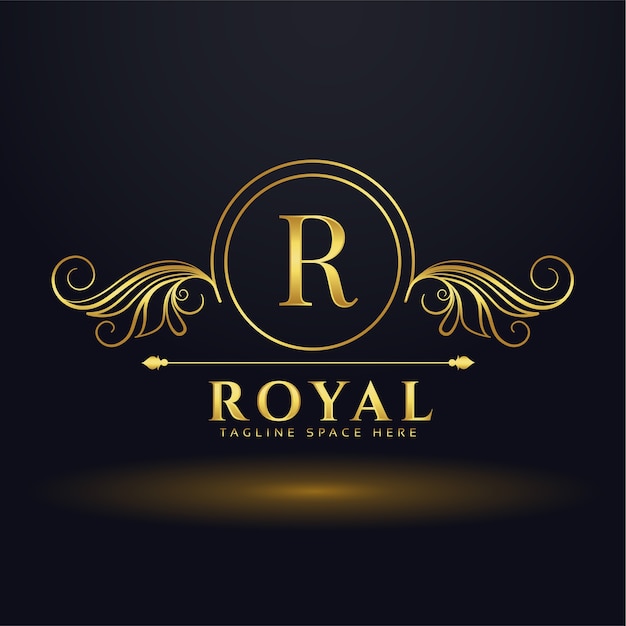 Logotipo de luxo real da letra R para sua marca