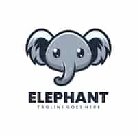 Vetor grátis logotipo de mascote de cabeça de elefante de vetor livre