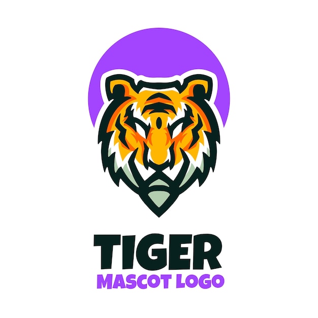 Vetor grátis logotipo de mascote de tigre