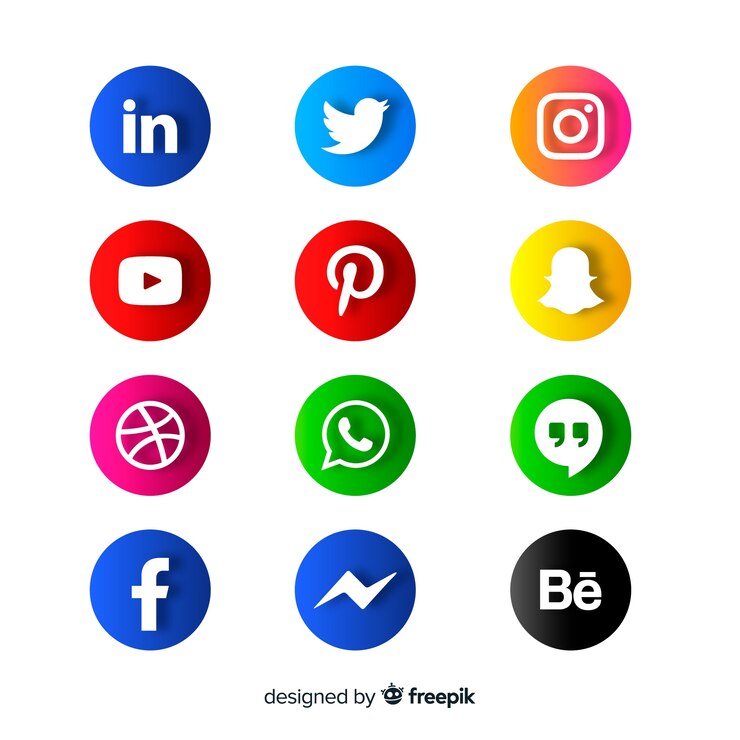 Vetor grátis logotipo de mídia social collectio