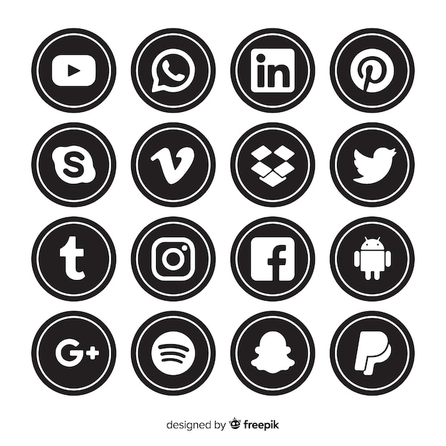Logotipo de mídia social collectio