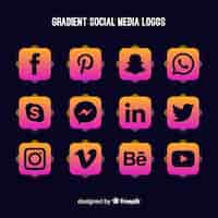 Vetor grátis logotipo de mídia social de gradiente collectio
