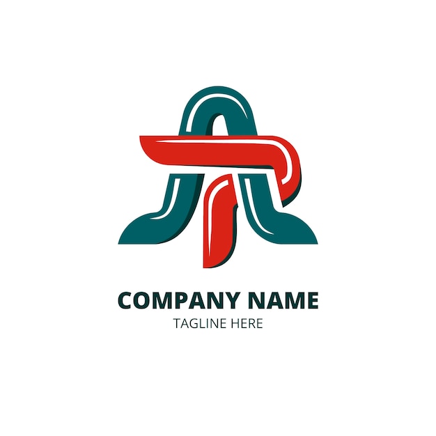 logotipo de monograma ap de design plano