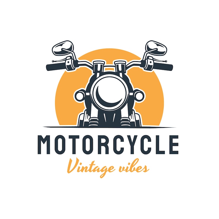 Vetor grátis logotipo de motocicleta plana vintage