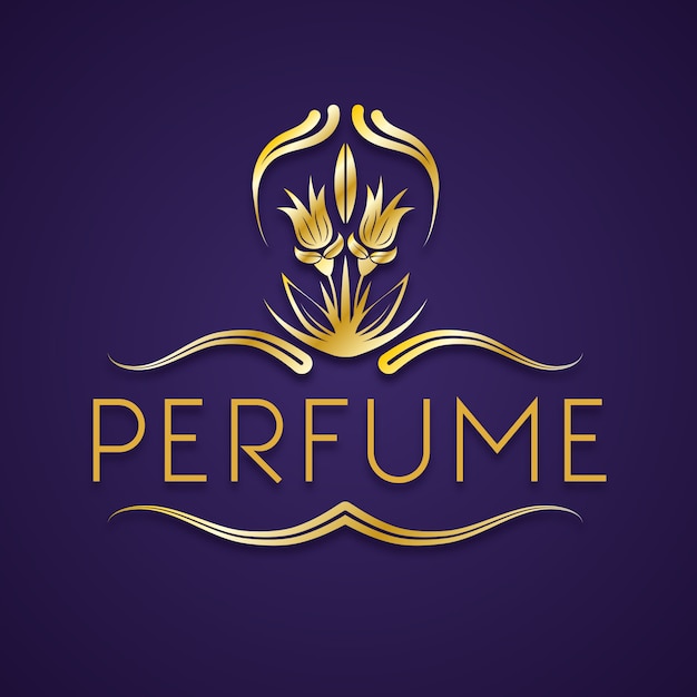 Vetor grátis logotipo de perfume floral elegante