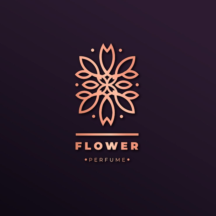 Vetor grátis logotipo de perfume floral luxo