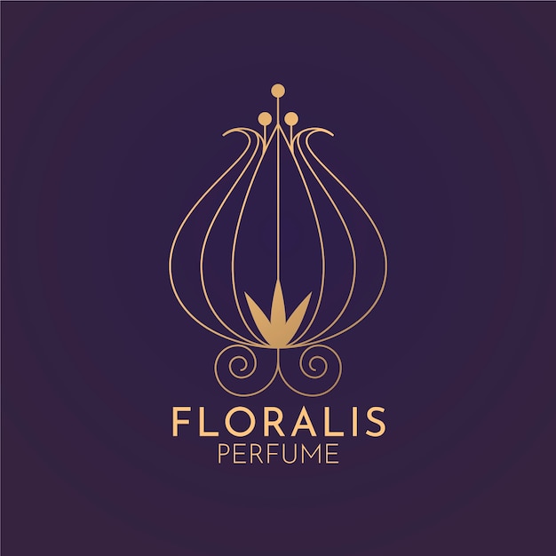 Logotipo de perfume floral luxo