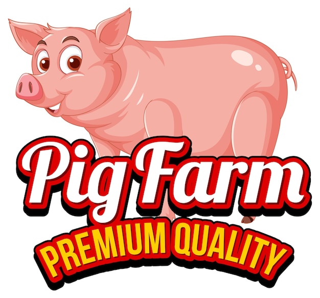 Logotipo de personagem de desenho animado de porco para produtos de carne de porco