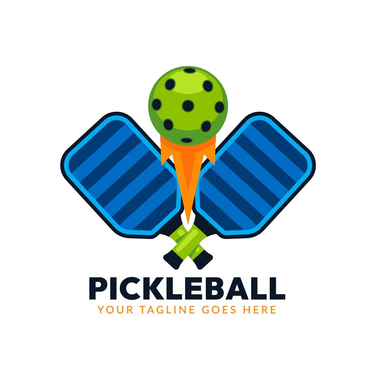 Vetor grátis logotipo de pickleball de design plano
