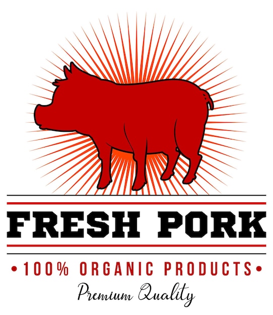 Vetor grátis logotipo de porco de silhueta para produtos de carne de porco