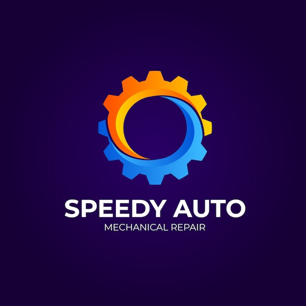 Logotipo de reparo mecânico gradiente
