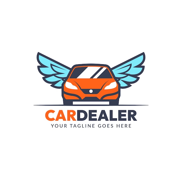 Logotipo de revendedor de carros de design plano