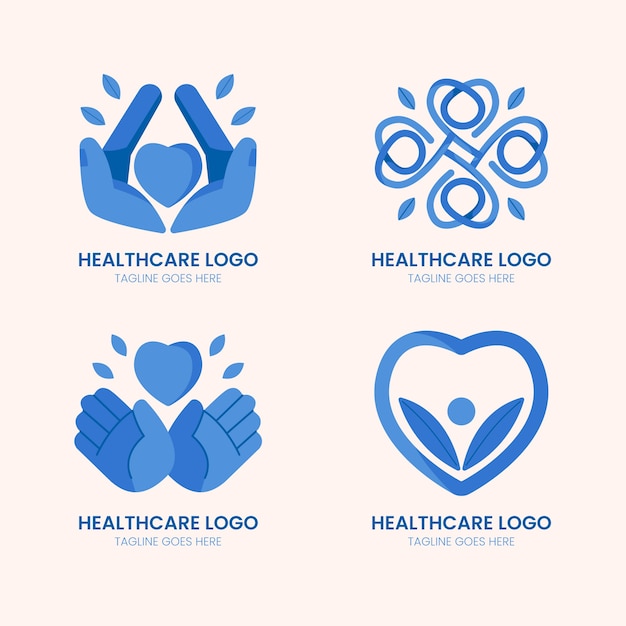 Vetor grátis logotipo de saúde do coração desenhado à mão