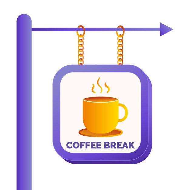 Logótipo de sinalização de café gradiente