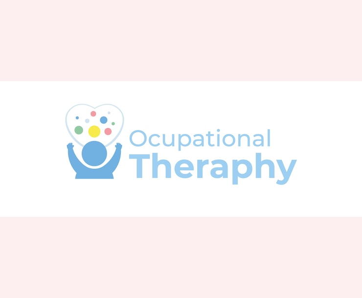 Vetor grátis logotipo de terapia ocupacional de design plano desenhado à mão