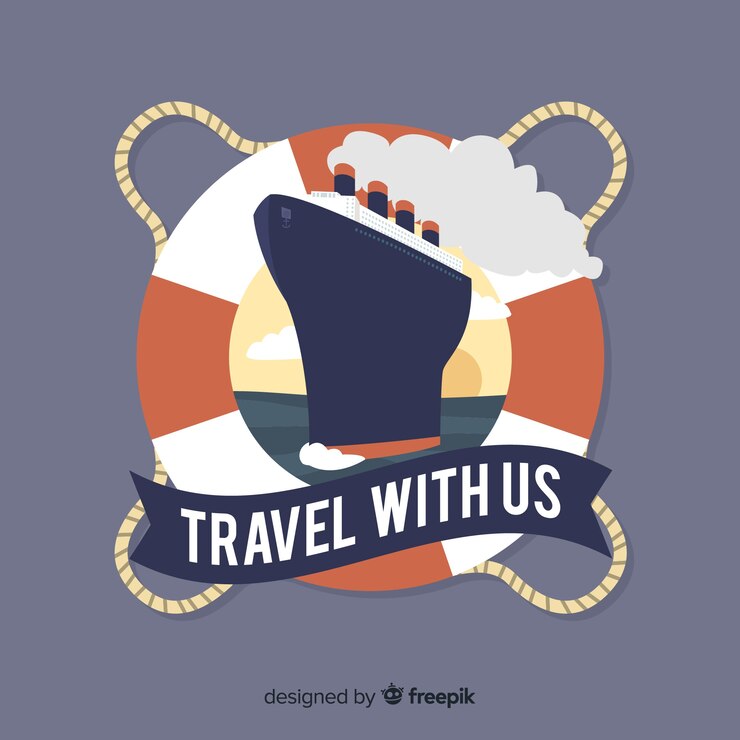 Vetor grátis logotipo de viagens vintage plana