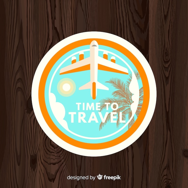 Logotipo de viagens vintage plana