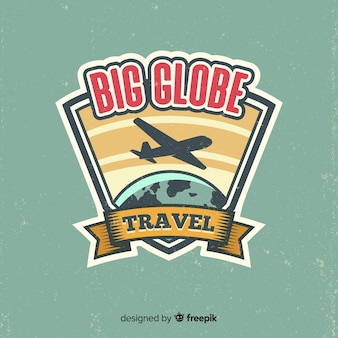 Logotipo de viagens vintage plana