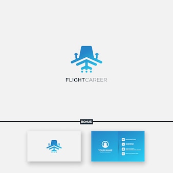 Logótipo de voo e carreiras com o logótipo da cadeira simples do gestor