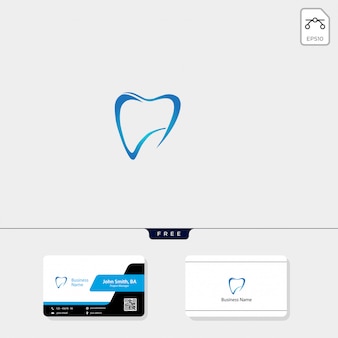 Logotipo dental e design de cartão livre
