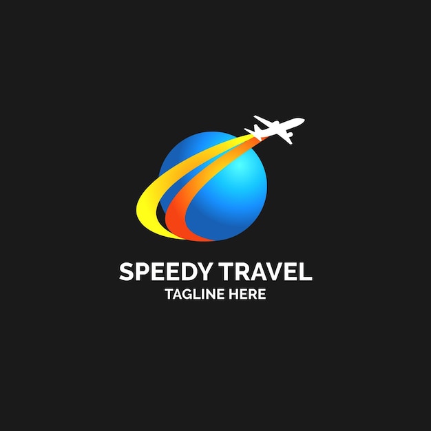 Vetor grátis logotipo detalhado da empresa de viagens