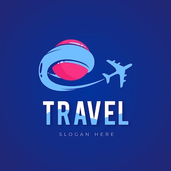 Logotipo detalhado da viagem com avião