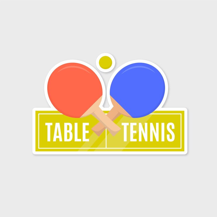 Vetor grátis logotipo detalhado de tênis de mesa