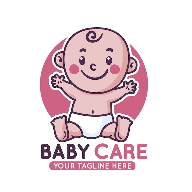 Vetor grátis logotipo detalhado do bebê